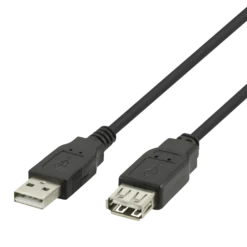 Förlängningskabel Deltaco USB-A hane - USB-A hona 2m svart