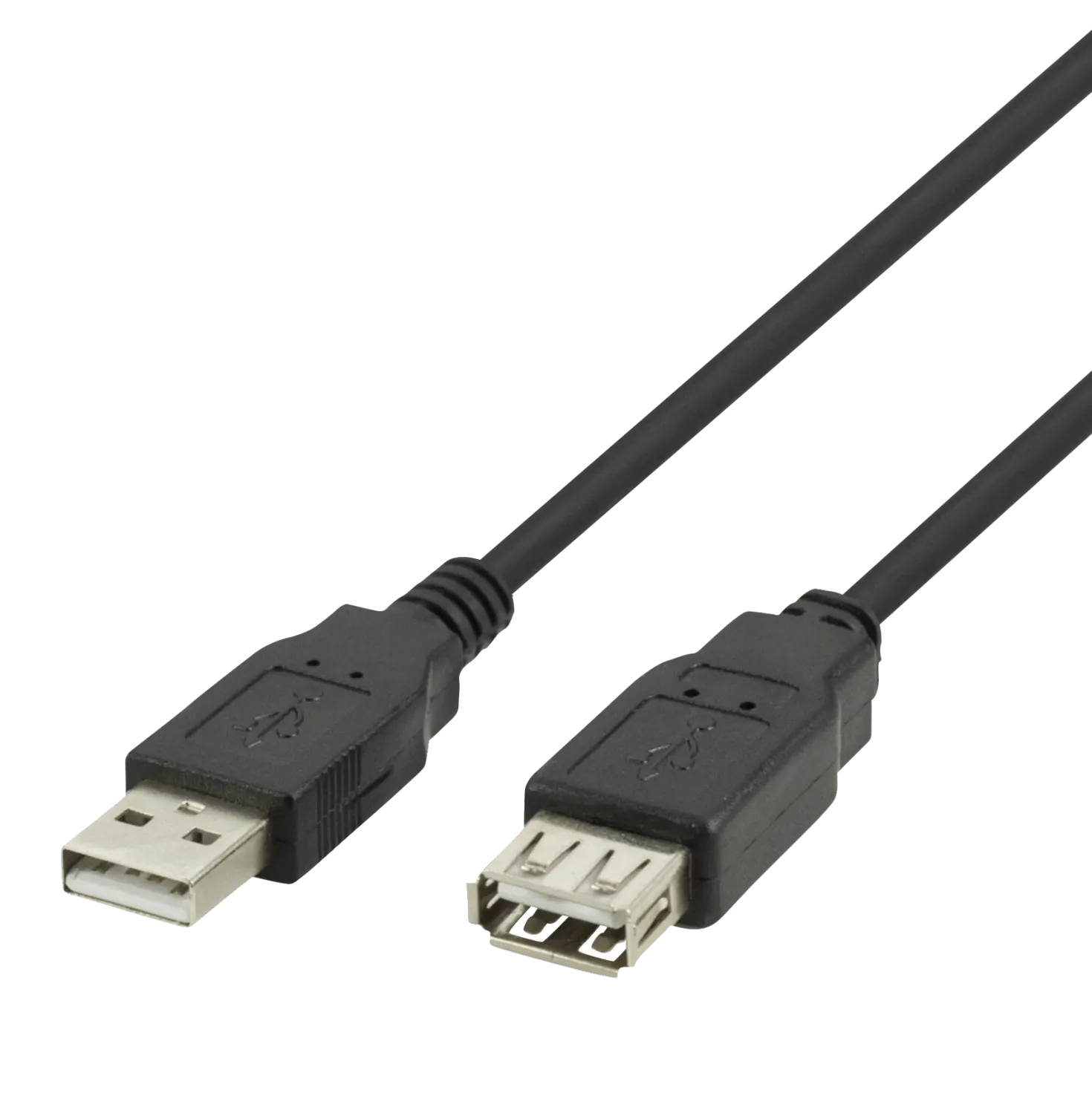 Förlängningskabel Deltaco USB-A hane - USB-A hona 2m svart