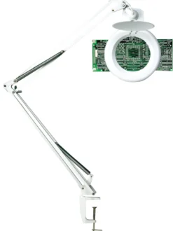 Förstoringslampa Unilux Zoom LED, 3 dioptrier, 6W, vit