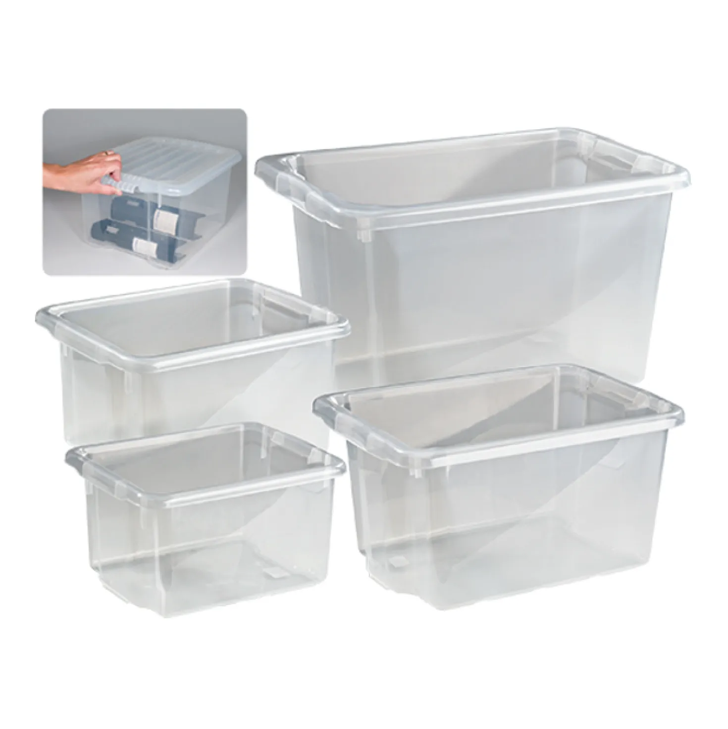 Förvaringsbox Keba Stapelbar, halvtransparent, 33 liter