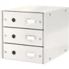 Förvaringsbox Leitz Click & Store, 3 lådor, vit, A4