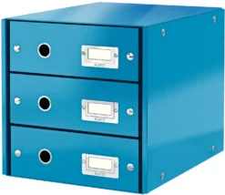 Förvaringsbox Leitz Click & Store, 3 lådor, blå