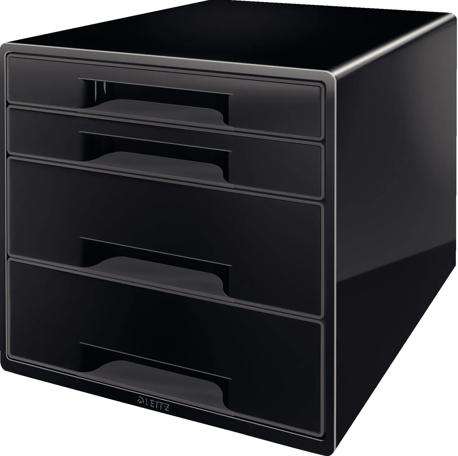 Förvaringsbox Leitz WOW, 4 lådor, helsvart