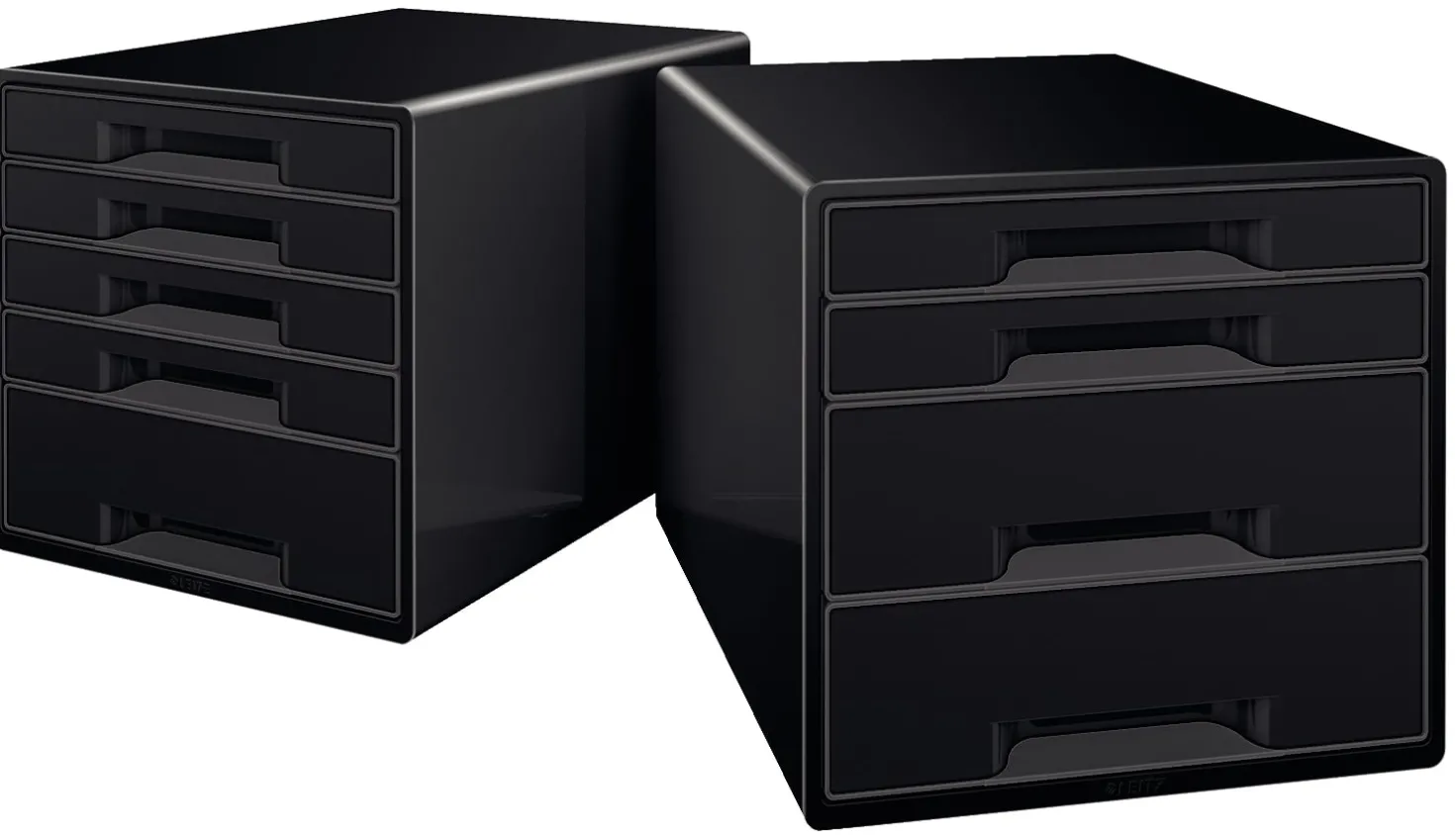 Förvaringsbox Leitz WOW, 4 lådor, helsvart