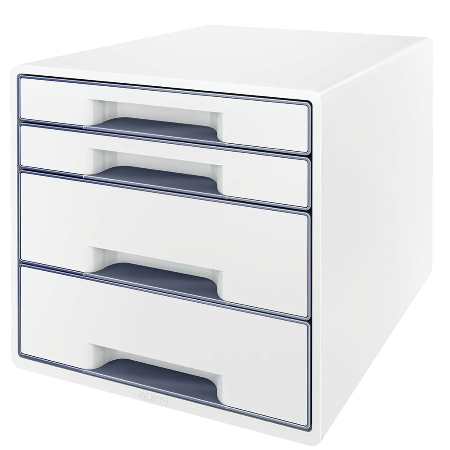 Förvaringsbox Leitz WOW, 4 lådor, pärlvit och grå