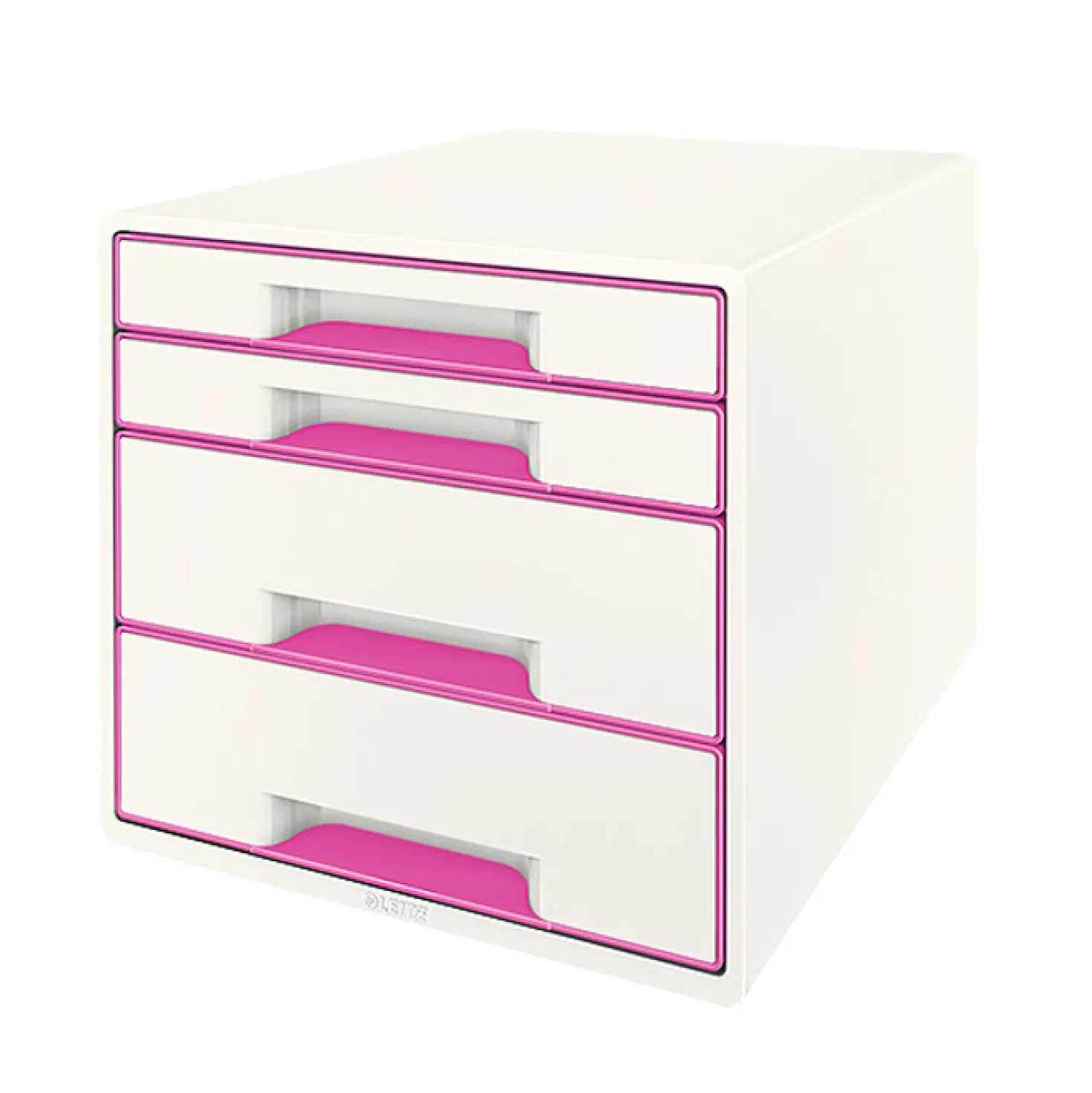 Förvaringsbox Leitz WOW, 4 lådor, vit och rosa