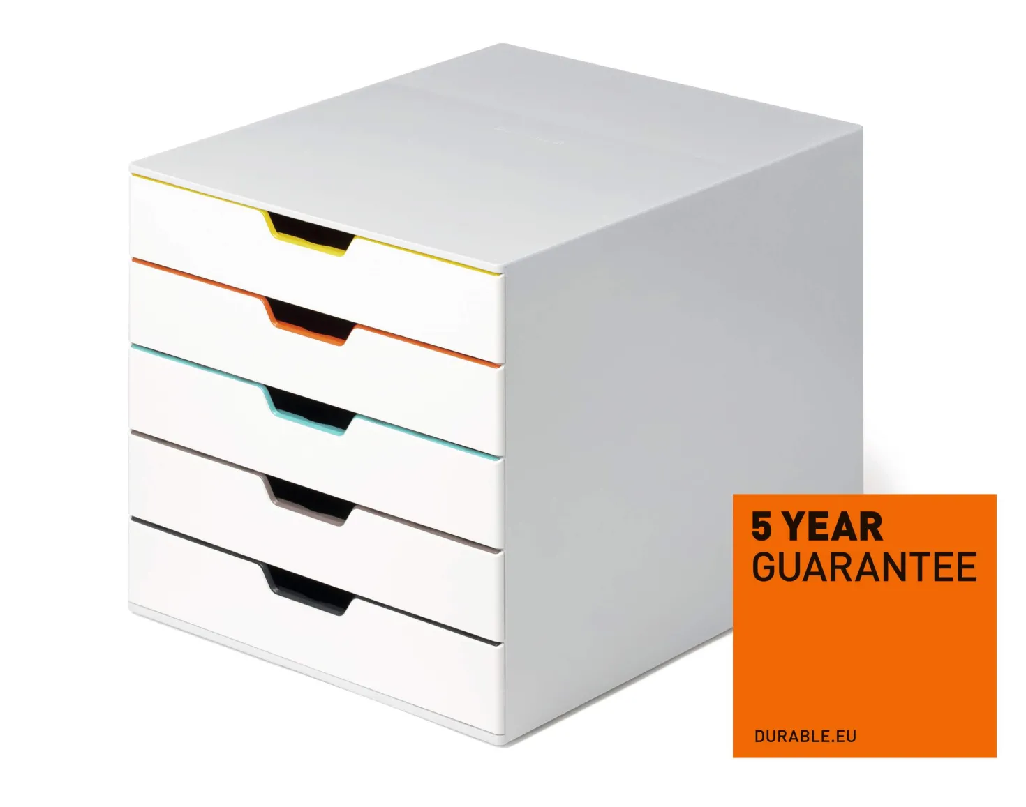 Förvaringslåda Durable VARICOLOR MIX 5, färgkodad, 5 lådor