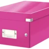 Förvaringslåda Leitz Click & Store DVD, rosa, 20 fodral
