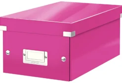 Förvaringslåda Leitz Click & Store DVD, rosa, 20 fodral