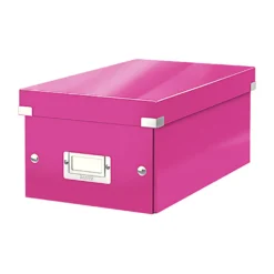 Förvaringslåda Leitz Click & Store DVD, rosa, 20 fodral