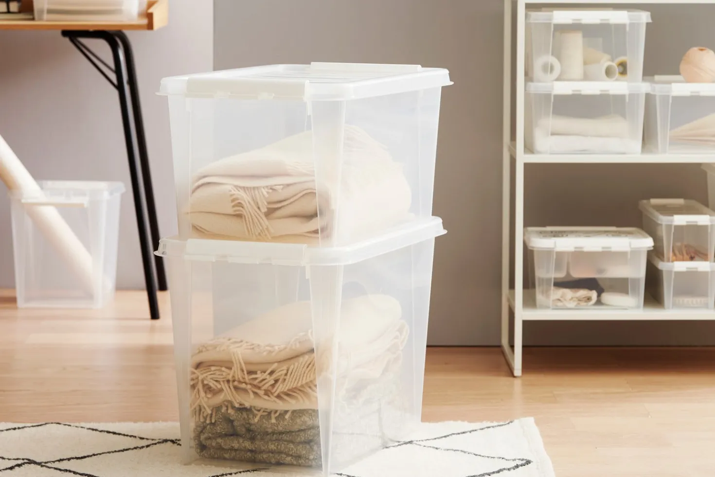 Förvaringslåda SmartStore Classic med lock, transparent, 47 liter