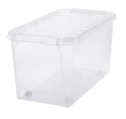 Förvaringslåda SmartStore Classic 70L, transparent, med hjul och lock