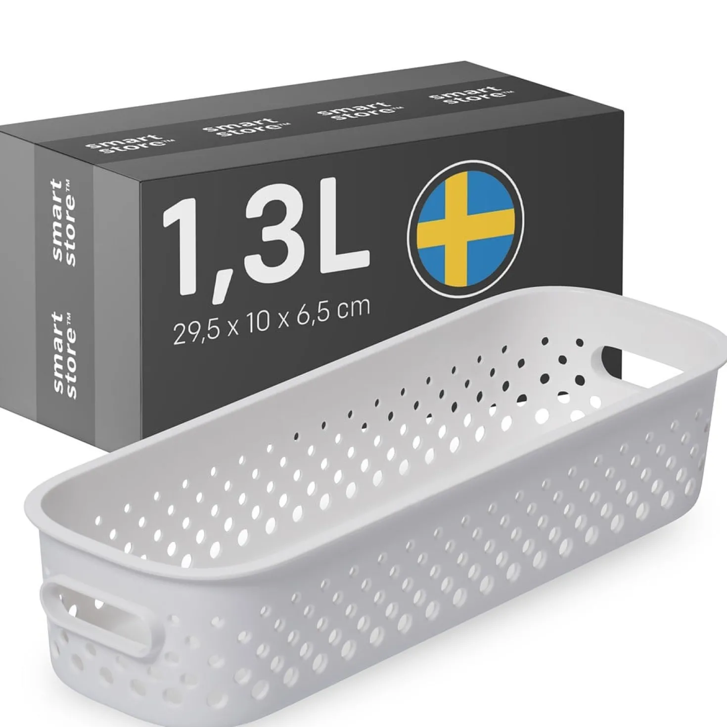 Förvaringslåda SmartStore Essence Slim, vit, 1,3 liter