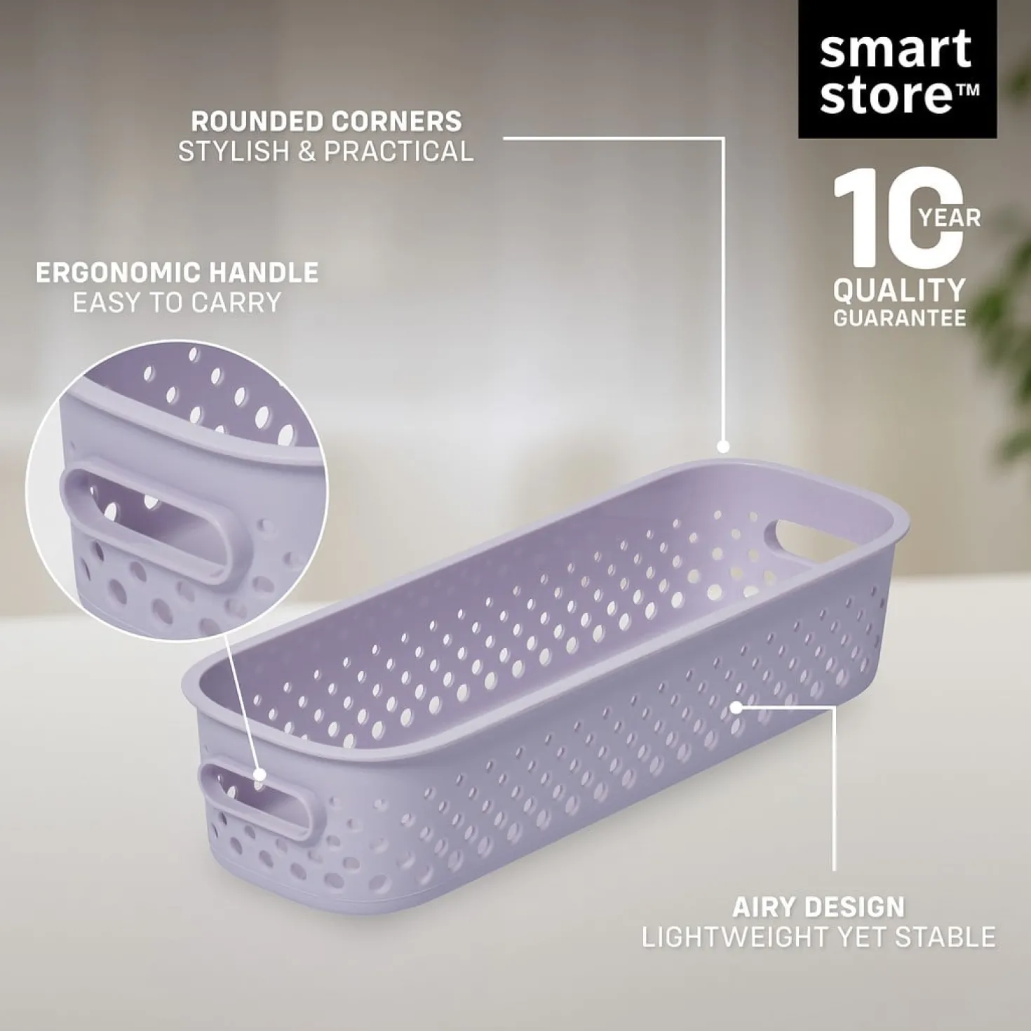 Förvaringslåda SmartStore Essence Slim, lavendel, 1,3 liter