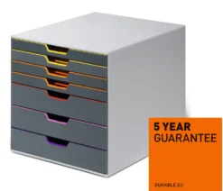 Förvaringslådor Durable VARICOLOR 7, färgkodade, 7 lådor