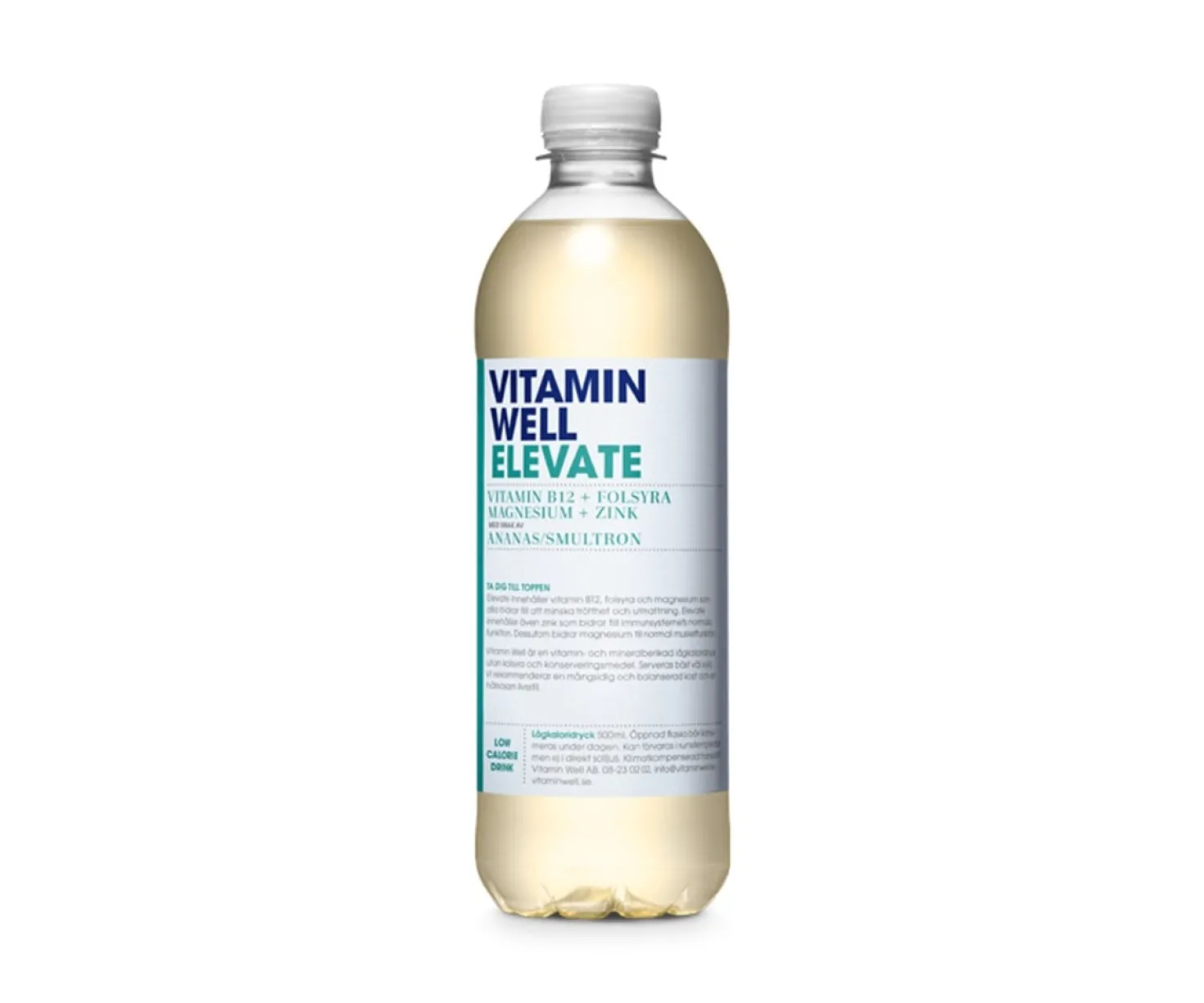 Funktionsdryck Vitamin Well Elevate, ananas och jordgubbe, 500 ml