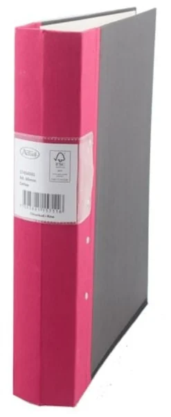 Gaffelpärm Actual A4 60 mm, cerise, tygklädd trärygg