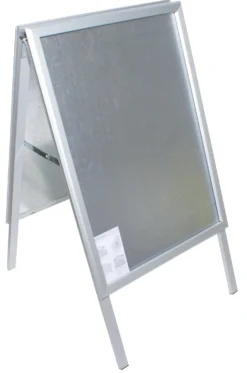 Gatuställ Alu-line Silver, 50x70 cm, dubbelsidig, snäppram