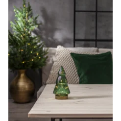 Glasdekoration Star Trading Verde, grön, varmvit LED, 24 cm