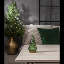 Glasdekoration Star Trading Verde, grön, varmvit LED, 19,5 cm