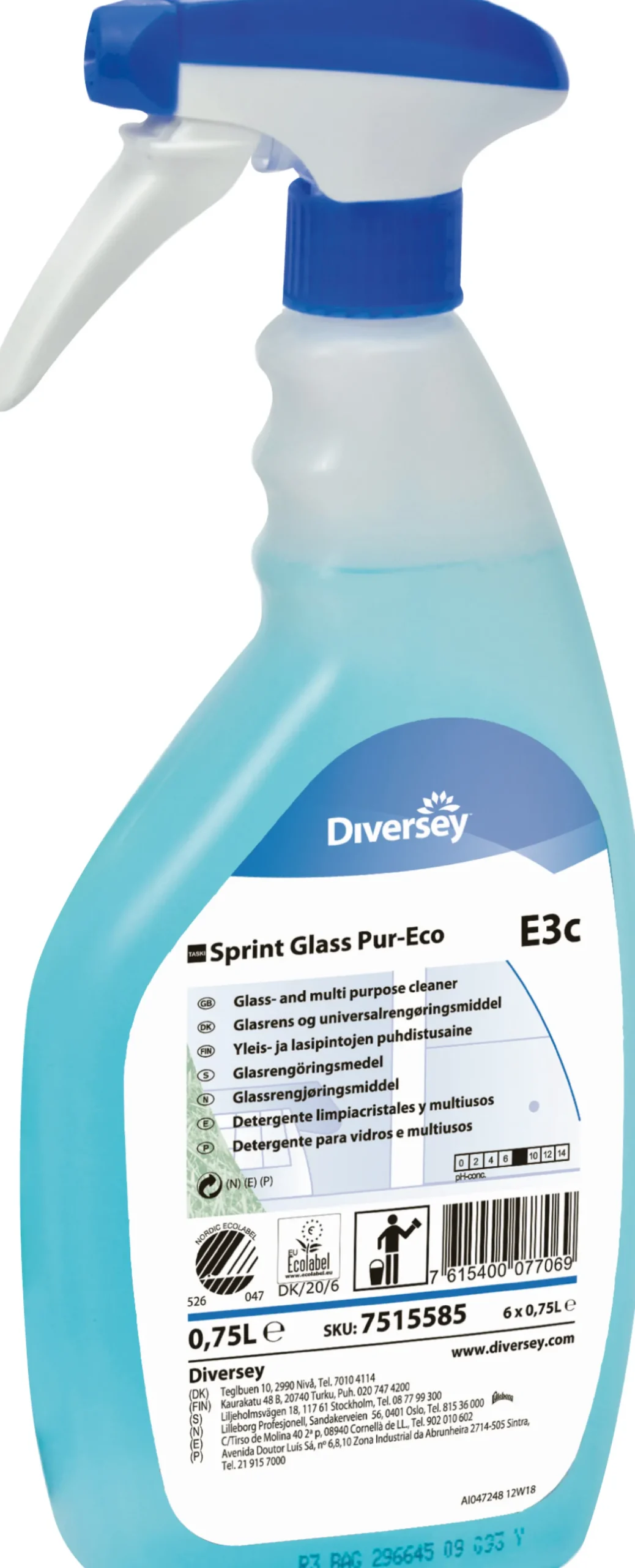 Glasputs Diversey Taski Sprint Glass Pur-Eco, 750 ml