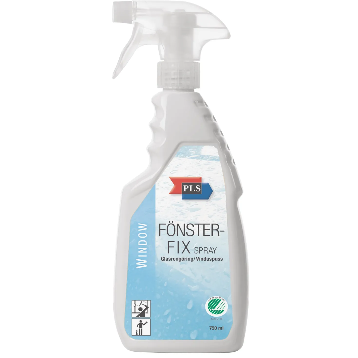 Glasrengöring PLS Fönsterfix, Svanenmärkt, 750 ml