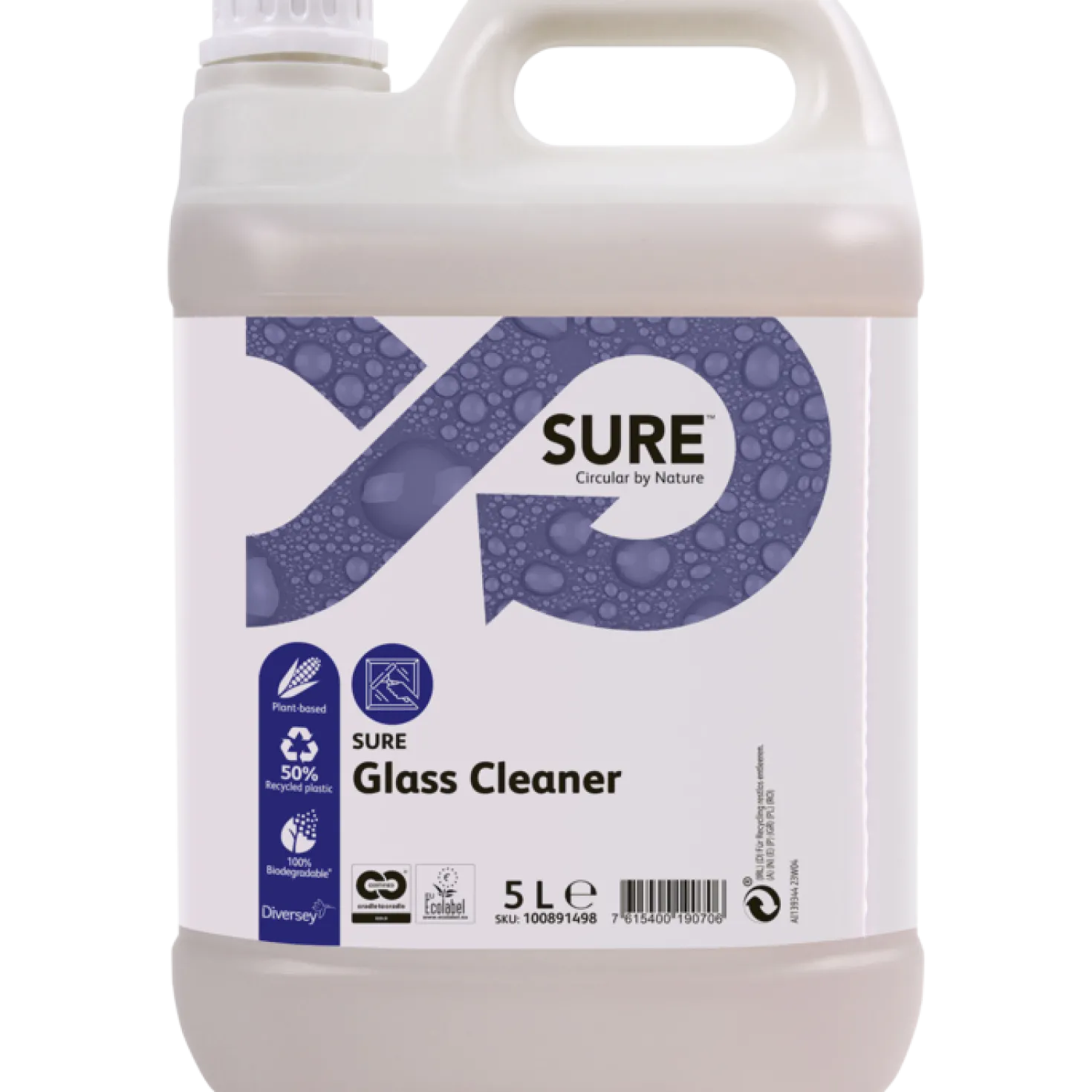 Glasrengöring Sure Glass Cleaner, växtbaserad, 5L