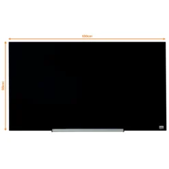 Glastavla Nobo Diamond Magnetisk, svart, 993x559mm