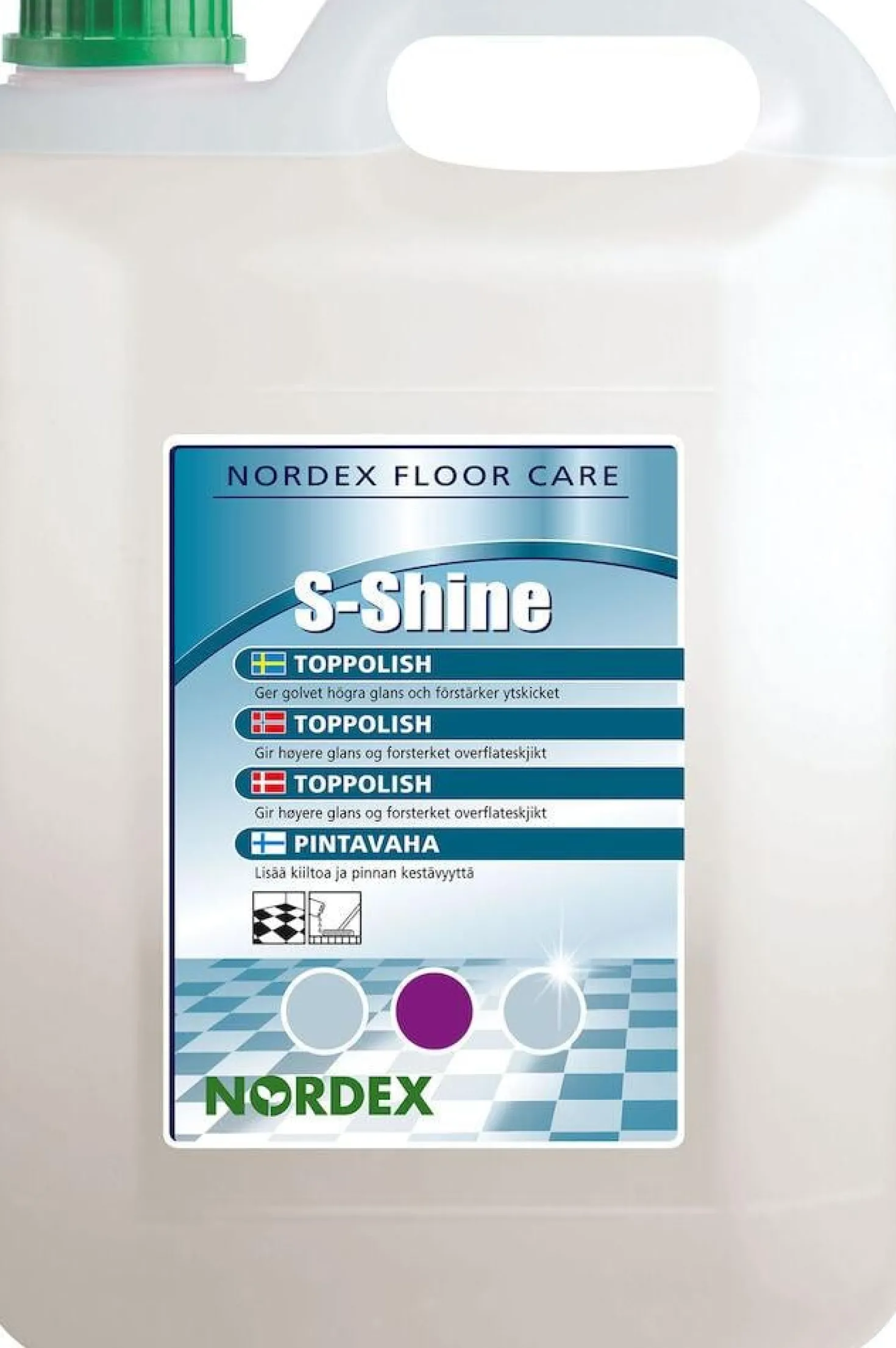 Golvpolermedel Nordex S-Shine, rengöring och polering, 5L