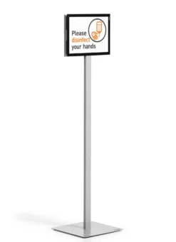 Golvskylt Durable Info Stand Basic, dubbelsidig, A4, grå