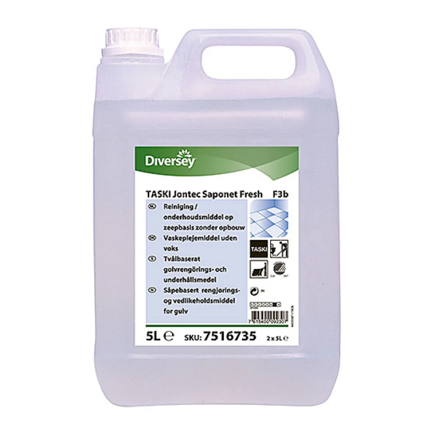 Golvsåpa Diversey Jontec Saponet Fresh, Svanenmärkt, 5L