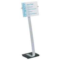 Golvställ Durable Crystal Sign, A3, aluminium och akryl