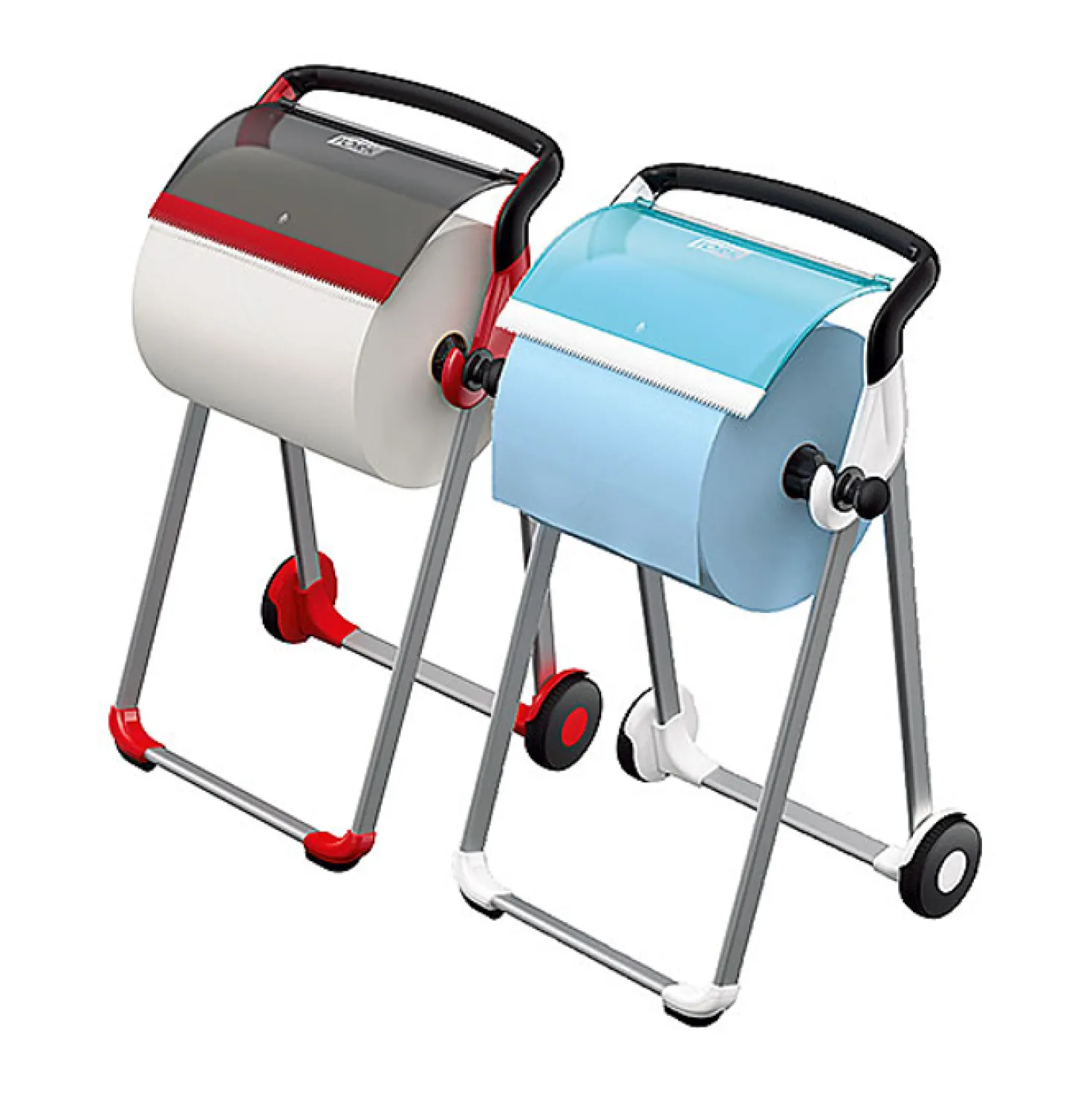 Golvställ Tork W1 Performance, turkos/vit, mobil dispenser