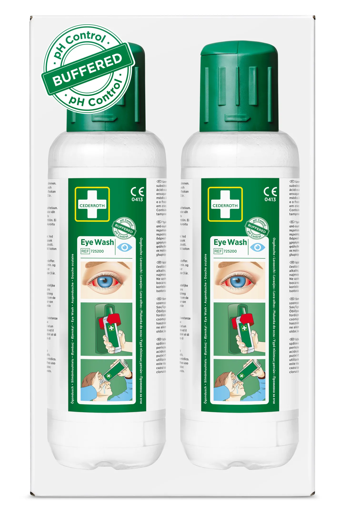 Ögondusch Cederroth Buffrad 500ml, fosfatfri, 2 st