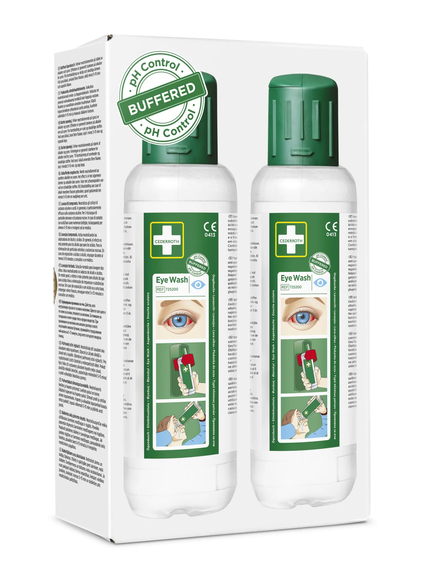 Ögondusch Cederroth Buffrad 500ml, fosfatfri, 2 st