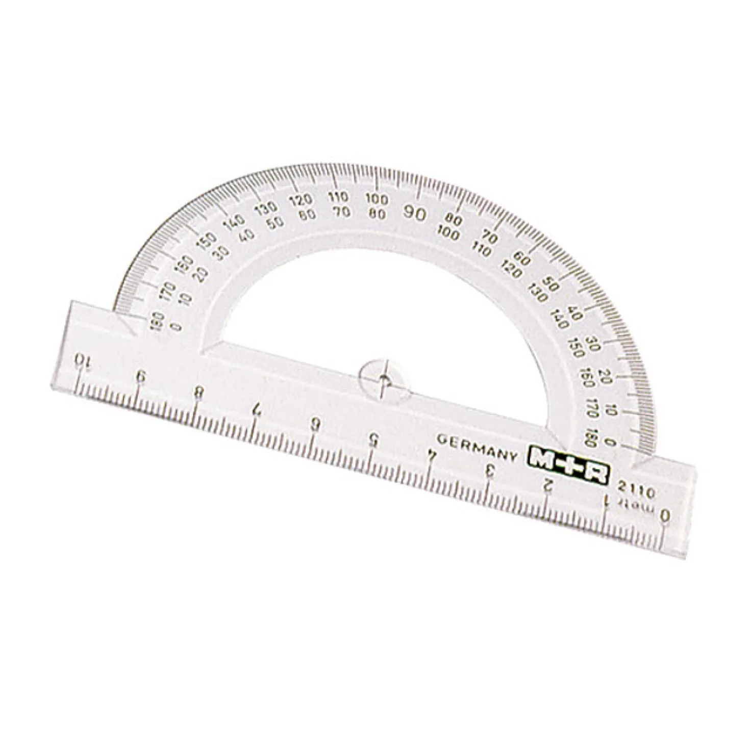 Gradskiva MR 180°, transparent, 10 cm, 1° gradering