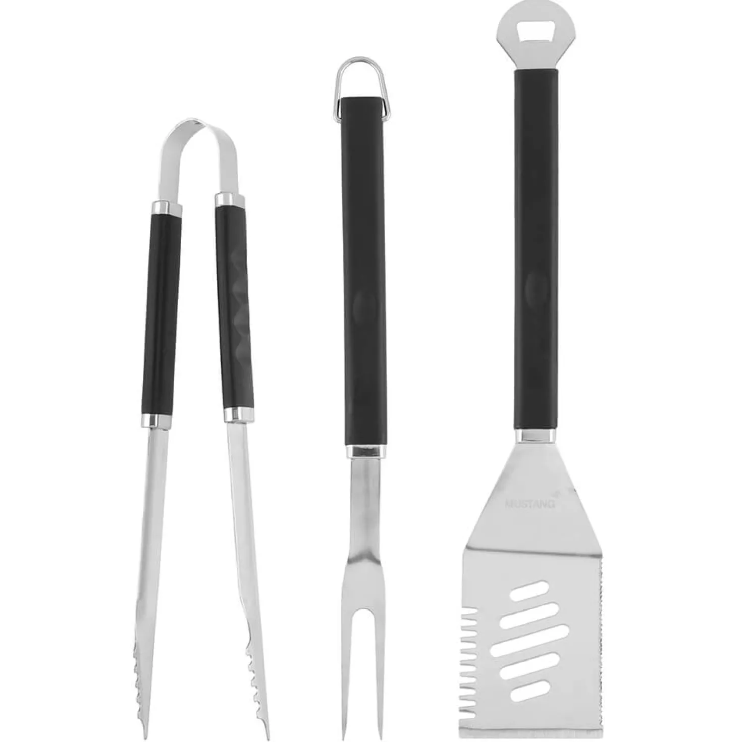 Grillredskapset MUSTANG Set om 3, rostfritt stål, inkl. handske