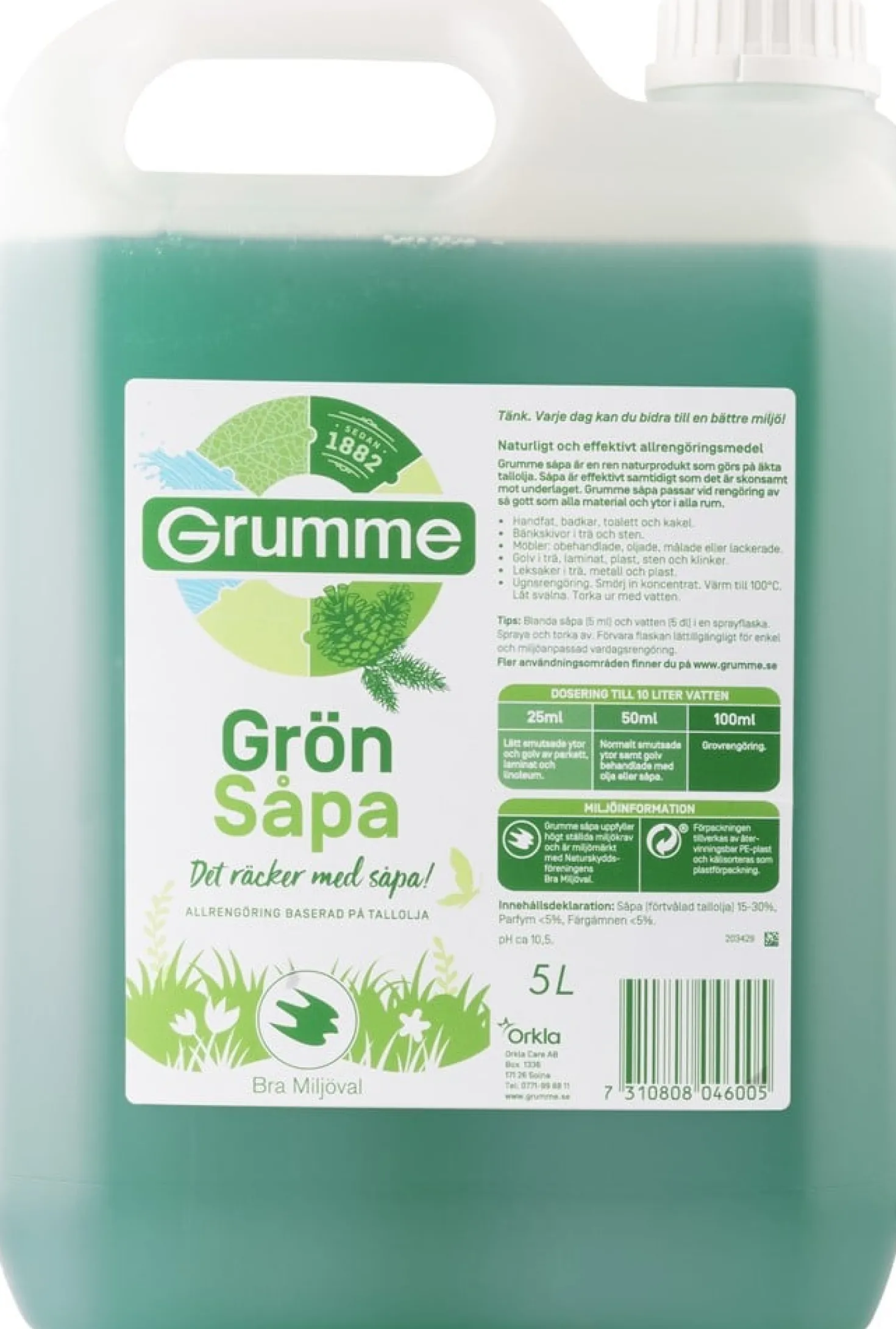 Grönsåpa Grumme Tallolja, koncentrerad, 5 liter