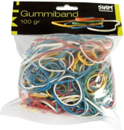 Gummiband Siam Sorterade storlekar, naturligt latex, 100 g, brun