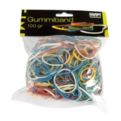 Gummiband Siam Sorterade storlekar, naturligt latex, 100 g, brun
