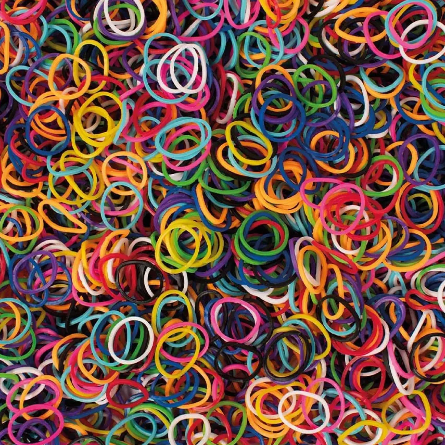 Gummisnodd Playbox Fancy Loops, blandade färger, hink