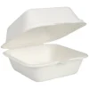 Hamburgebox Bagasse, 15,5x14,7x8,2 cm, vit, 50 st