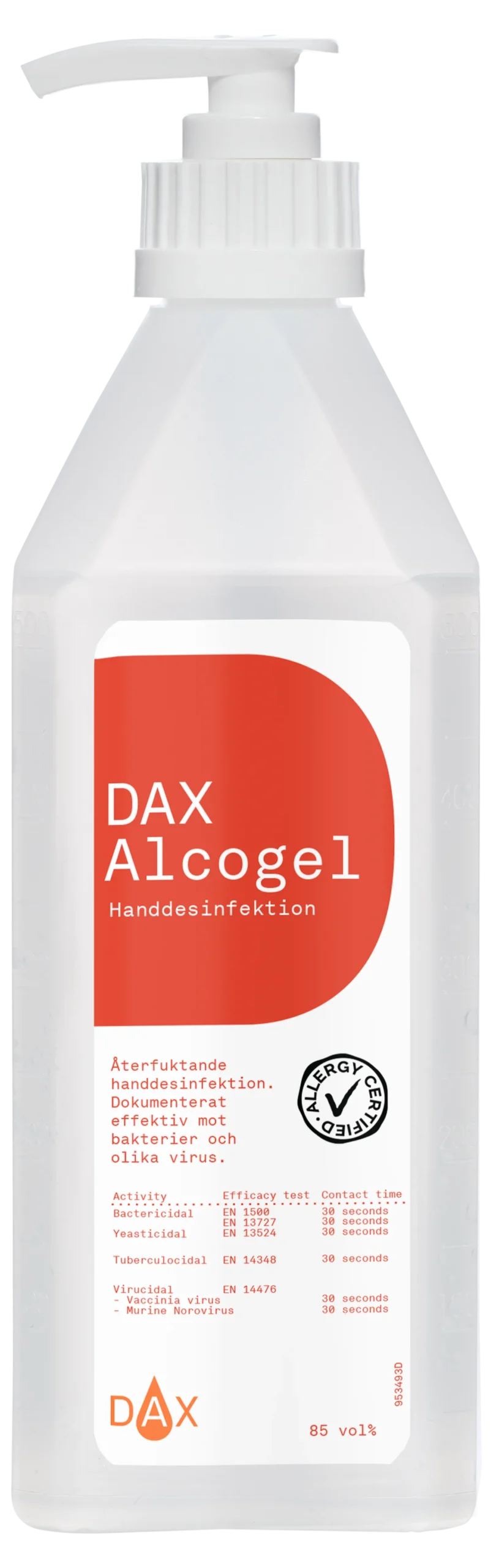 Handdesinfektion Dax Alkogel 85, 600 ml pumpflaska