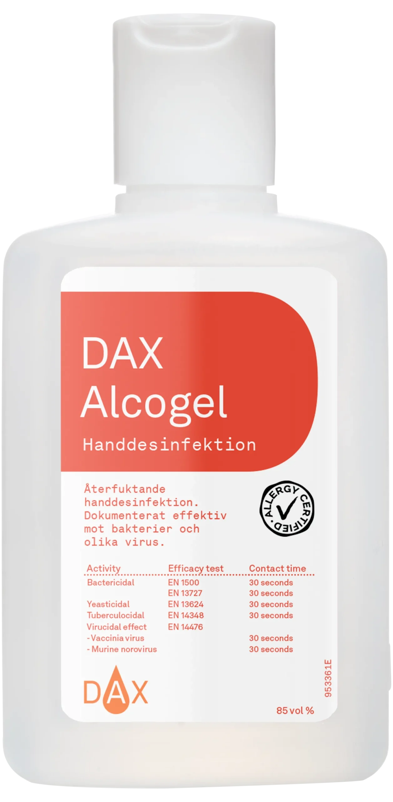 Handdesinfektion Dax Alkogel 85, etanolbaserad gel, 150 ml