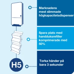 Handduksdispenser Tork H5 PeakServe, svart kapacitet
