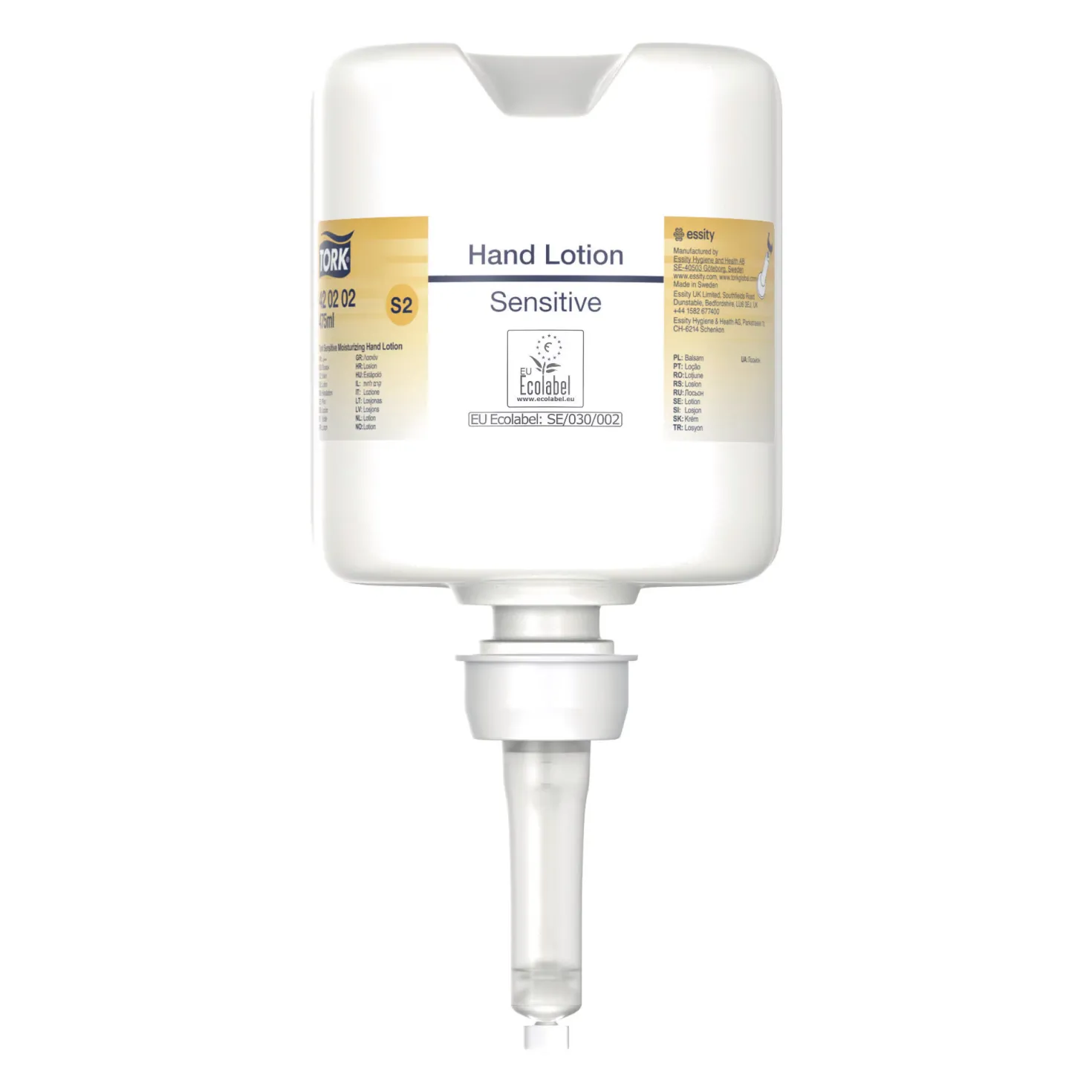 Handlotion Tork Premium S2 Parfymfri, 475ml, 8st