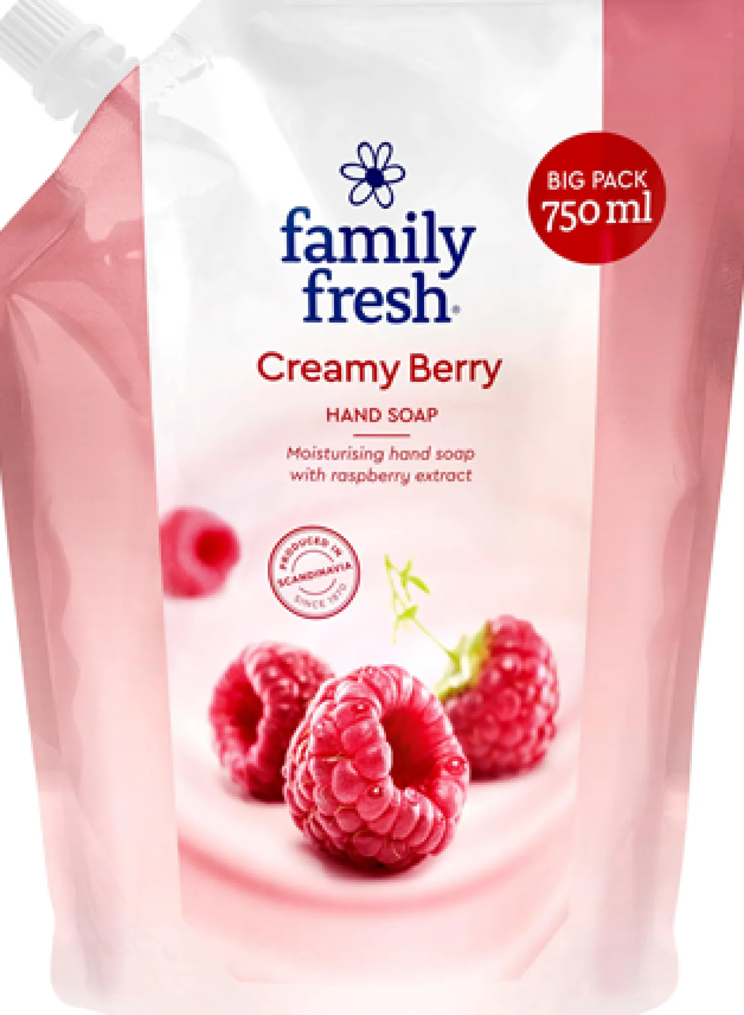 Handtvål Refill Family Fresh Cream Berry, återfuktande, 750 ml