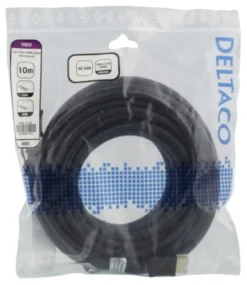 HDMI-kabel Deltaco High-Speed med Ethernet, 4K UHD, 10m, svart