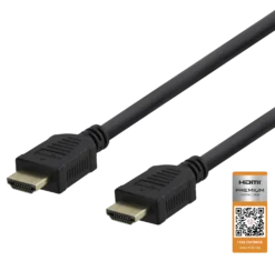 HDMI-kabel Deltaco Premium High Speed, 4K UHD, svart, 3m