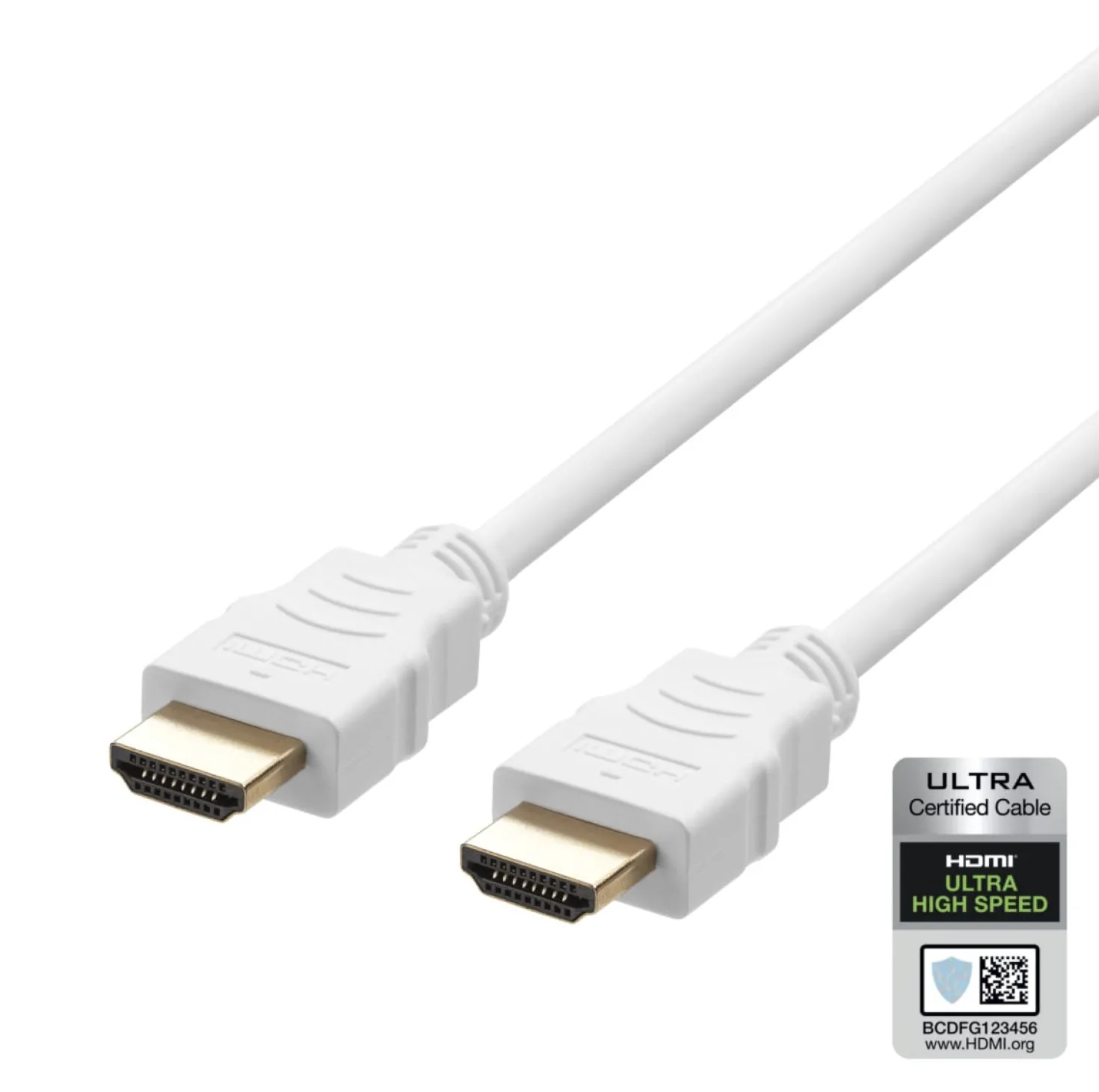 HDMI-kabel Deltaco Ultra High Speed 48Gbps, 1m, vit